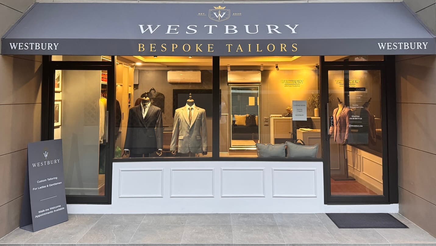 Westbury Bespoke Tailors storefront at Prasarnmit Place, Bangkok